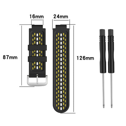 Double Color Silicone Watch Band Wrist Strap Replacement for Garmin Approach S2 S4 / Garmin Vivoactive