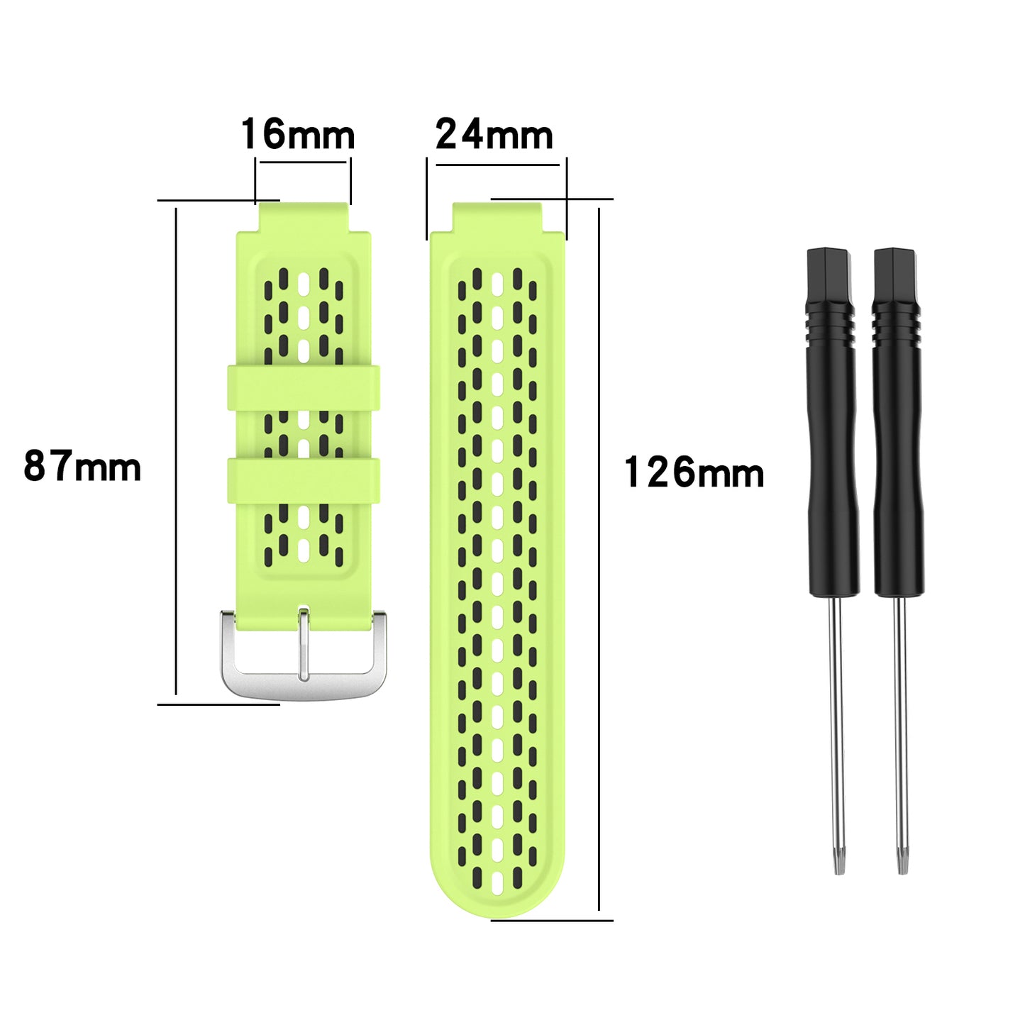 Double Color Silicone Watch Band Wrist Strap Replacement for Garmin Approach S2 S4 / Garmin Vivoactive