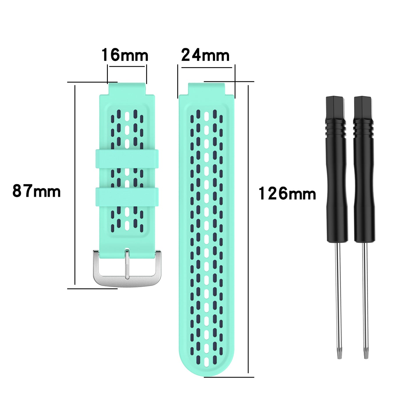 Double Color Silicone Watch Band Wrist Strap Replacement for Garmin Approach S2 S4 / Garmin Vivoactive