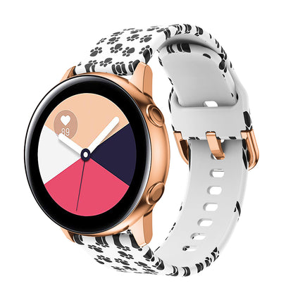 For Samsung Galaxy Watch Active 20mm Colorful Pattern Silicone Watch Band Replacement Watch Strap