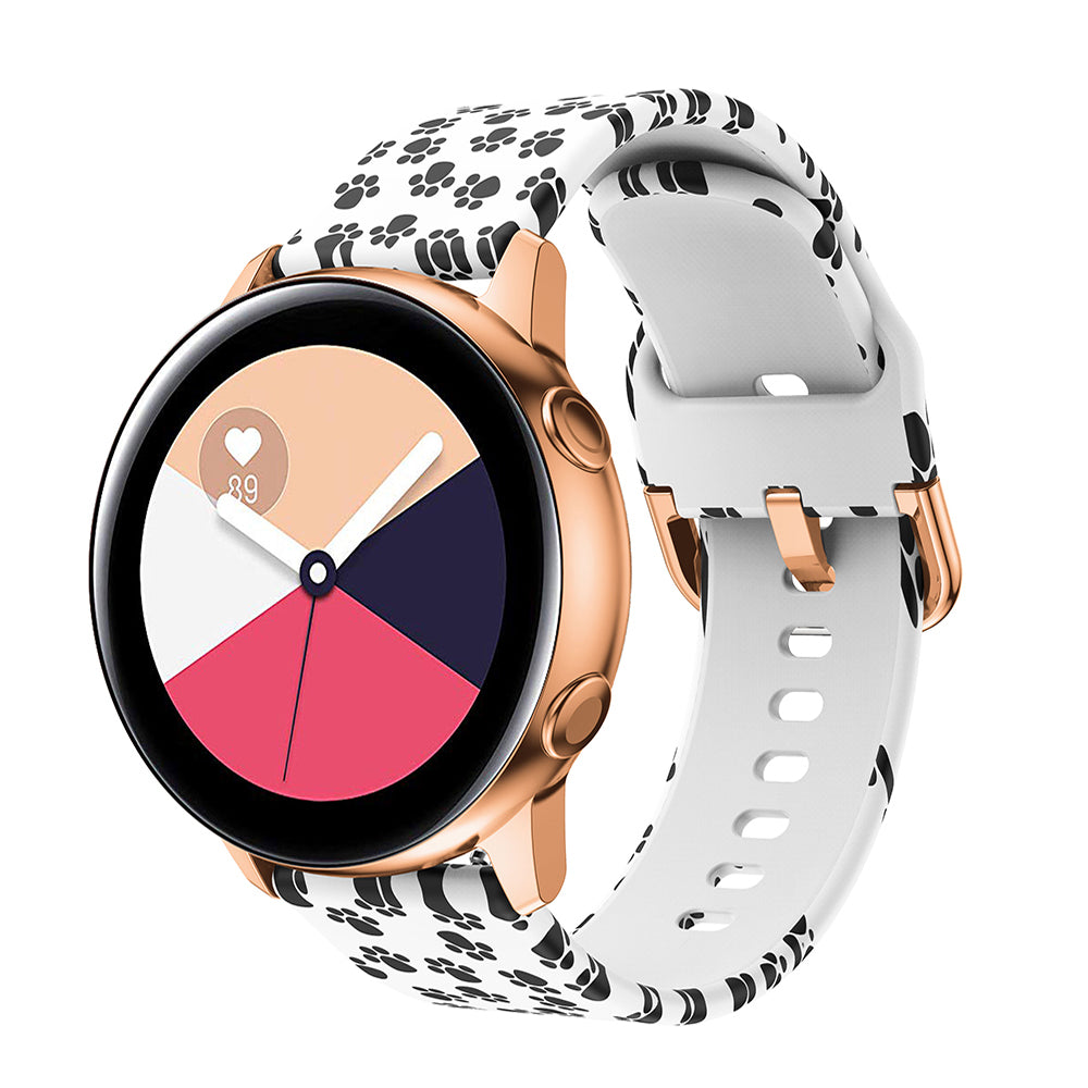 Colorful Pattern Printed Silicone Watch Band for Samsung Galaxy Watch Active 22mm