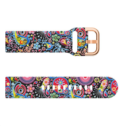 Colorful Pattern Printed Silicone Watch Band for Samsung Galaxy Watch Active 22mm