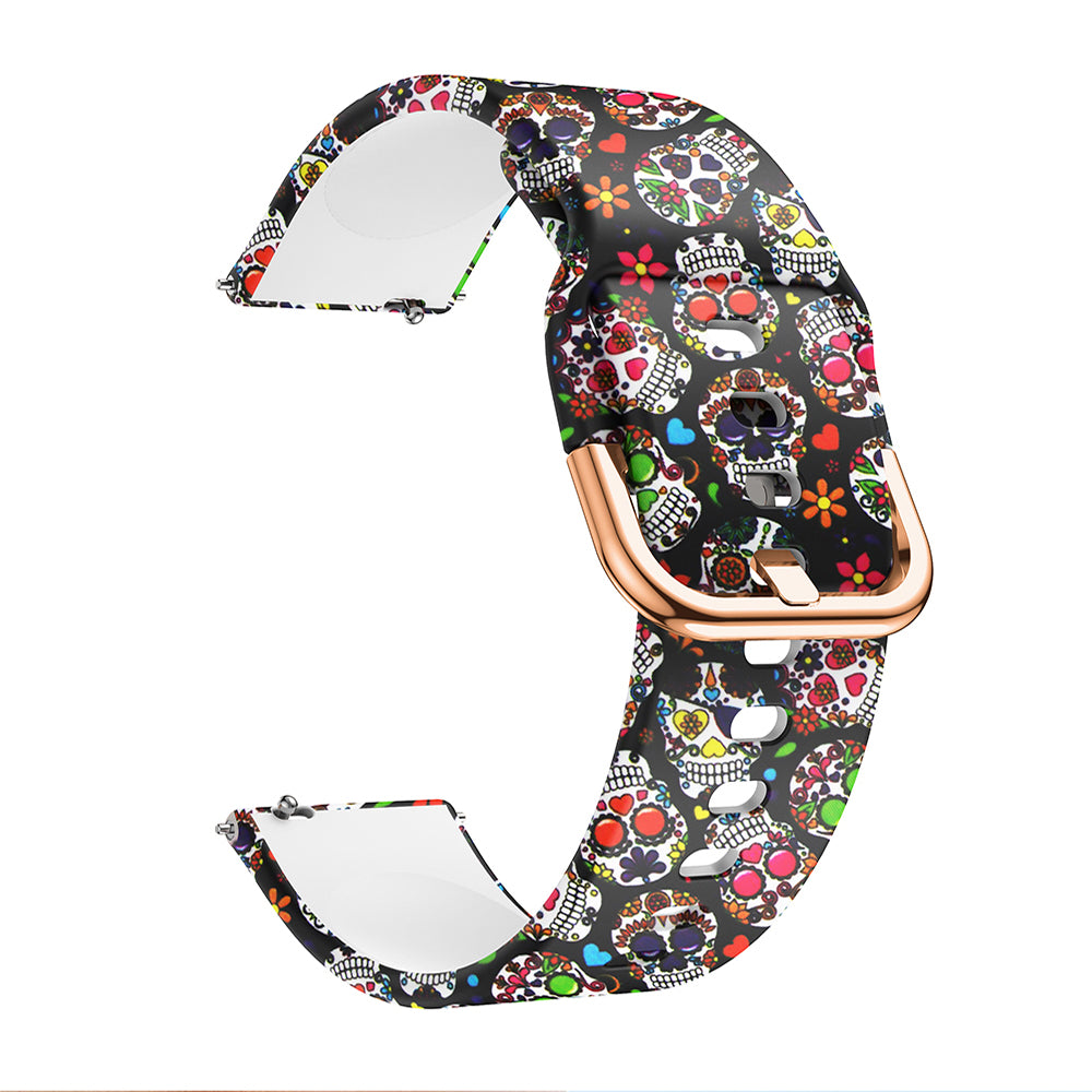 Colorful Pattern Printed Silicone Watch Band for Samsung Galaxy Watch Active 22mm