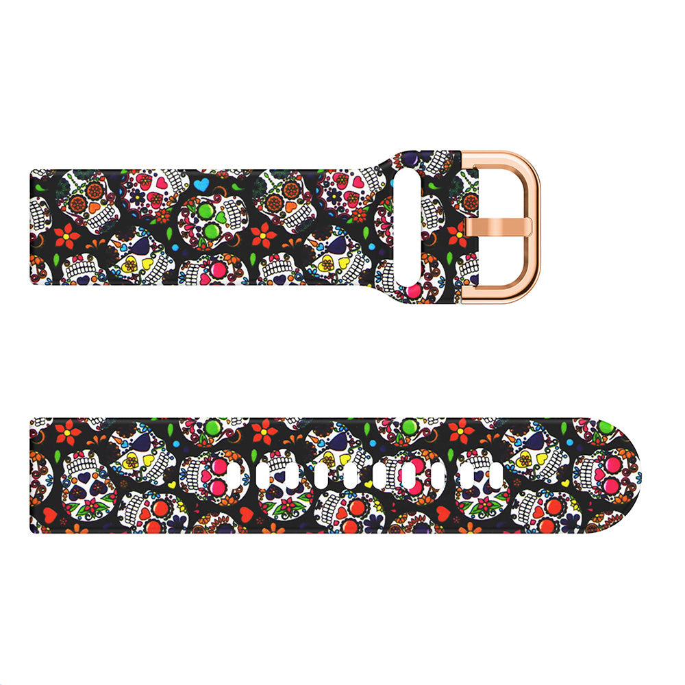 Colorful Pattern Printed Silicone Watch Band for Samsung Galaxy Watch Active 22mm