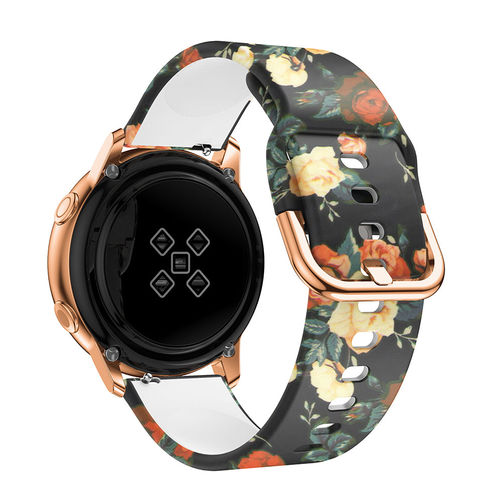 Colorful Pattern Printed Silicone Watch Band for Samsung Galaxy Watch Active 22mm