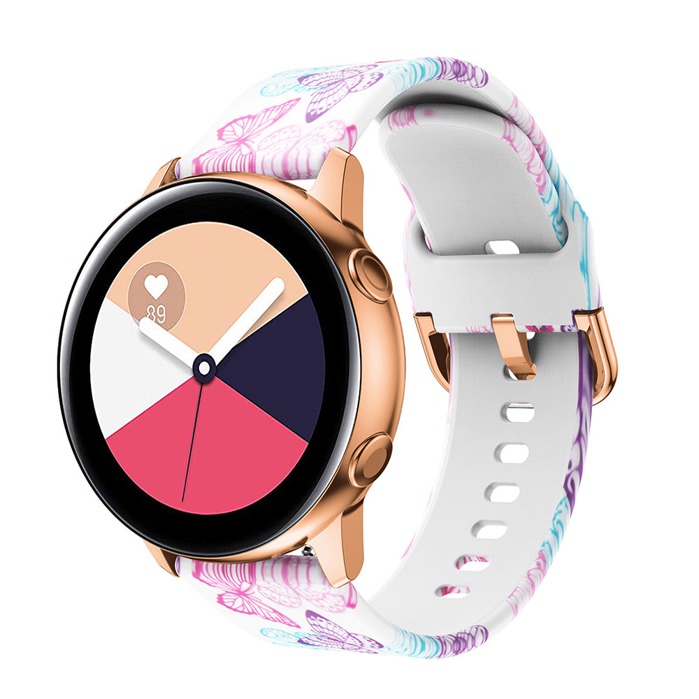 Colorful Pattern Printed Silicone Watch Band for Samsung Galaxy Watch Active 22mm