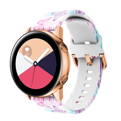 Colorful Pattern Printed Silicone Watch Band for Samsung Galaxy Watch Active 22mm