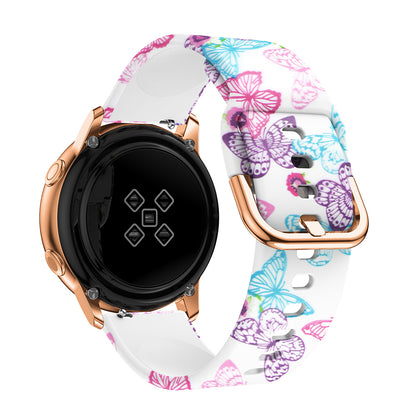 Colorful Pattern Printed Silicone Watch Band for Samsung Galaxy Watch Active 22mm