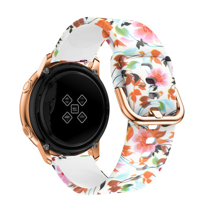 Colorful Pattern Printed Silicone Watch Band for Samsung Galaxy Watch Active 22mm