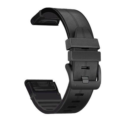 22MM PU Leather Surface+Silicone Smart Watch Band Strap for Garmin Watch