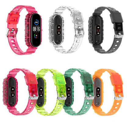 Transparent TPU Watchband Strap Integrated Wristband Replacement for Xiaomi Band 5/6