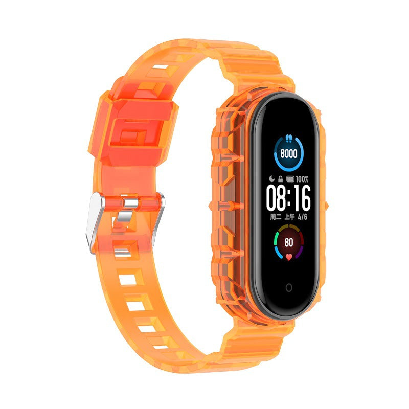 Solid Color TPU Smart Watch Band Replacement Wrist Strap for Xiaomi Mi Band 6