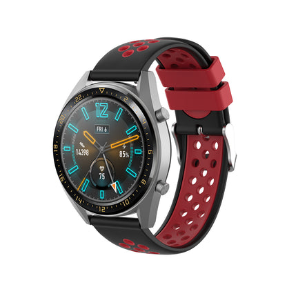 Dual Color Soft Silicone Smart Watch Replacement Strap 22mm for HUAWEI Watch GT2 46mm