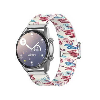 Pattern Printed Adjustable Smart Watch Replacement Strap Nylon Watchband 20mm for Samsung Galaxy Watch3 41mm/Watch Active