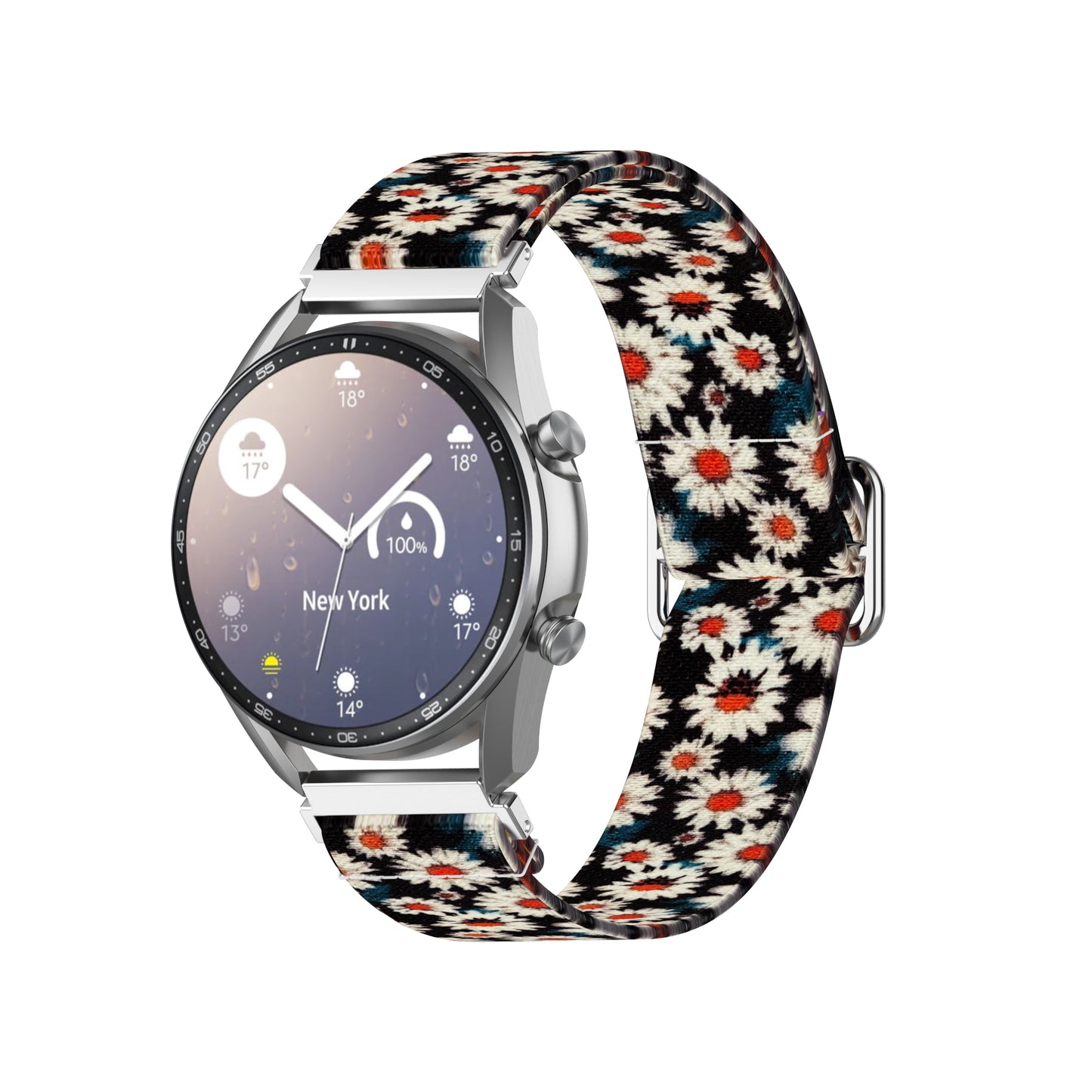 Pattern Printed Adjustable Smart Watch Replacement Strap Nylon Watchband 20mm for Samsung Galaxy Watch3 41mm/Watch Active