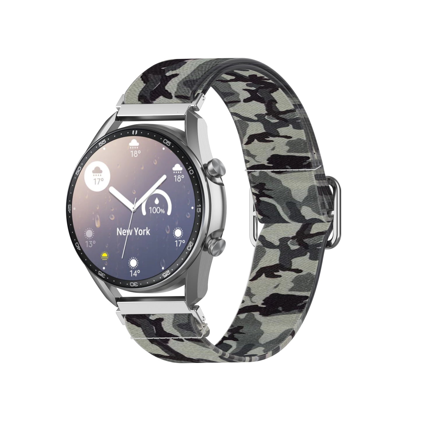 Pattern Printed Adjustable Smart Watch Replacement Strap Nylon Watchband 20mm for Samsung Galaxy Watch3 41mm/Watch Active