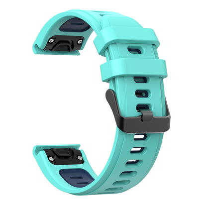 Dual Color Quick Release Silicone Replacement Watchband Bracelet Strap for Garmin Fenix 7X/6X Sapphire GPS/6X Pro/6X GPS/5X GPS/5X Plus