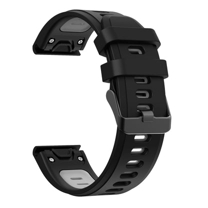 Dual Color Quick Release Silicone Replacement Watchband Bracelet Strap for Garmin Fenix 7X/6X Sapphire GPS/6X Pro/6X GPS/5X GPS/5X Plus