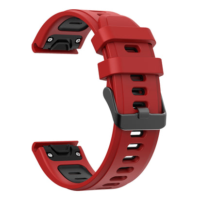 Dual Color Quick Release Silicone Replacement Watchband Bracelet Strap for Garmin Fenix 7X/6X Sapphire GPS/6X Pro/6X GPS/5X GPS/5X Plus