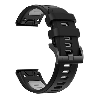 Bi-color Adjustable Quick Release Silicone Smart Watch Band Wrist Strap for Garmin Fenix 7X/6X Sapphire GPS/6X Pro/6X GPS/5X GPS/5X Plus