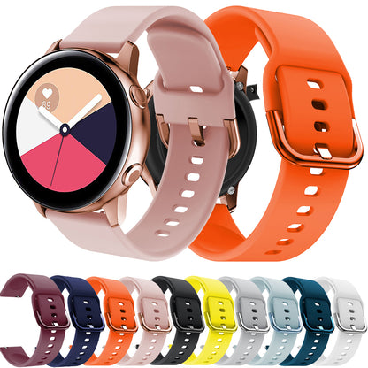 20MM Silicone Solid Color Watch Strap for Samsung Galaxy Watch4 Classic 46mm 42mm/Watch4 44mm 40mm/Polar Ignite, etc.