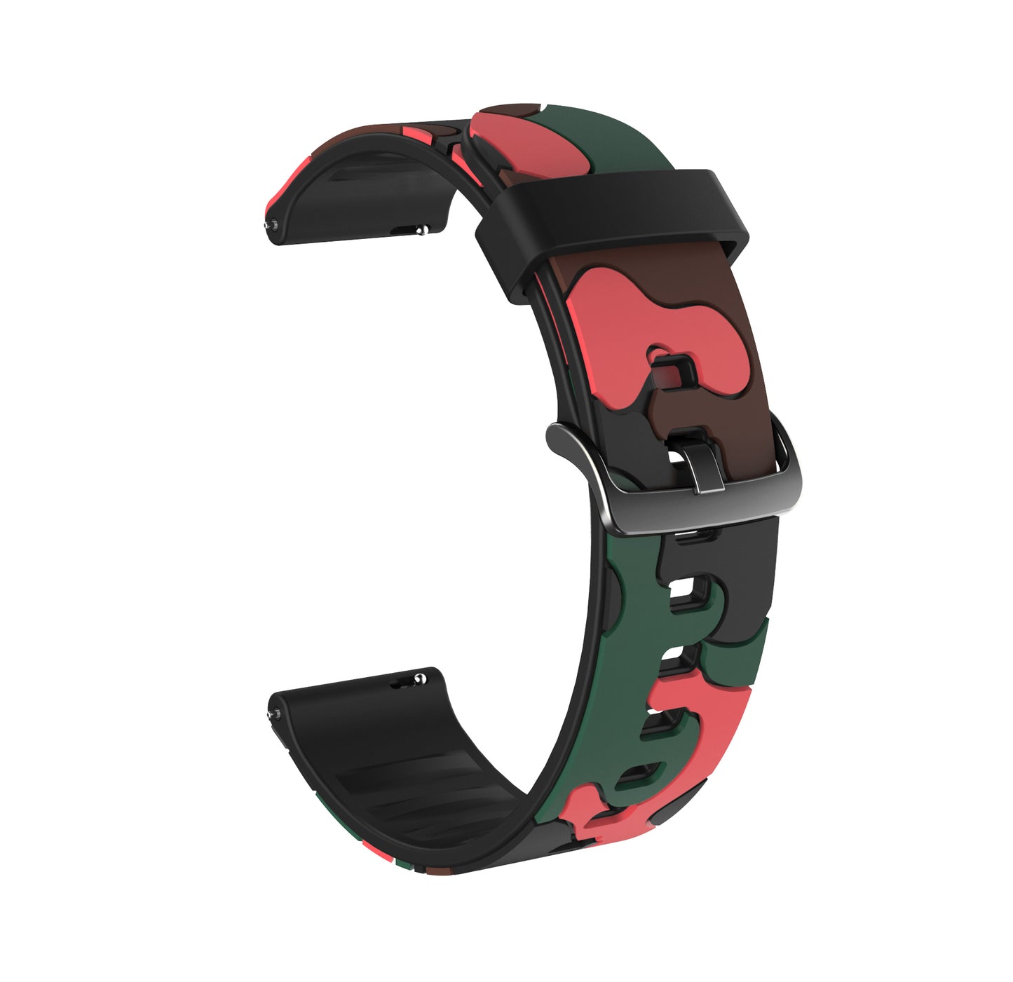 20MM Stylish Camouflage Pattern Flexible Silicone Watch Strap for Samsung Galaxy Watch4 Classic 46mm 42mm/Watch4 44mm 40mm/Polar Ignite