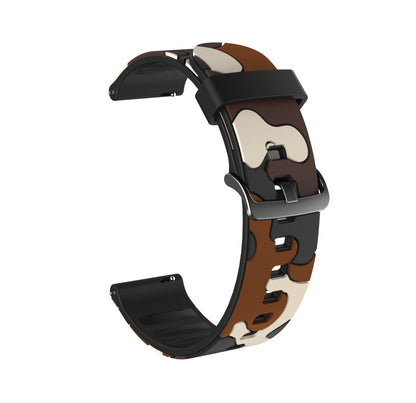 20MM Stylish Camouflage Pattern Flexible Silicone Watch Strap for Samsung Galaxy Watch4 Classic 46mm 42mm/Watch4 44mm 40mm/Polar Ignite