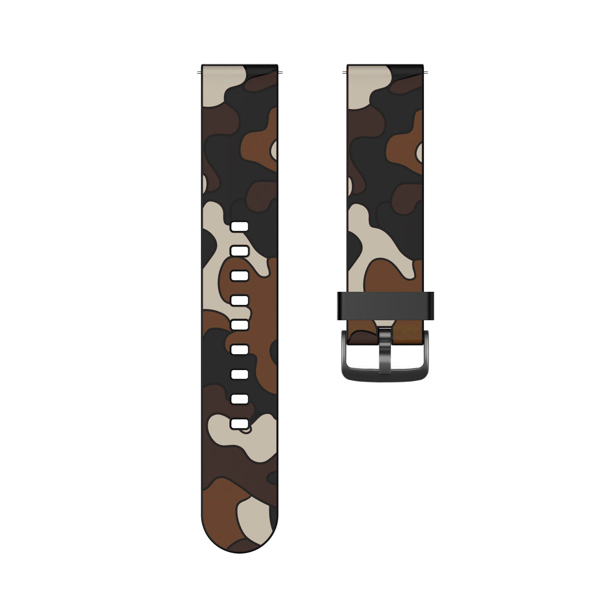 20MM Stylish Camouflage Pattern Flexible Silicone Watch Strap for Samsung Galaxy Watch4 Classic 46mm 42mm/Watch4 44mm 40mm/Polar Ignite