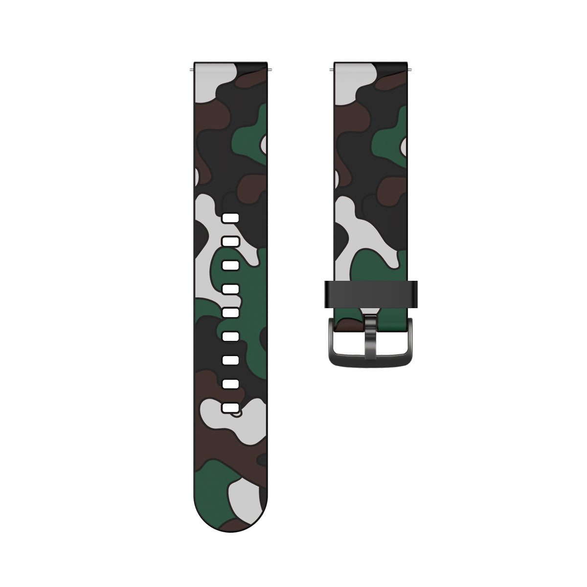 20MM Stylish Camouflage Pattern Flexible Silicone Watch Strap for Samsung Galaxy Watch4 Classic 46mm 42mm/Watch4 44mm 40mm/Polar Ignite