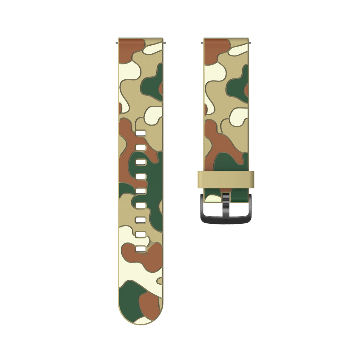 20MM Stylish Camouflage Pattern Flexible Silicone Watch Strap for Samsung Galaxy Watch4 Classic 46mm 42mm/Watch4 44mm 40mm/Polar Ignite