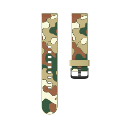 20MM Stylish Camouflage Pattern Flexible Silicone Watch Strap for Samsung Galaxy Watch4 Classic 46mm 42mm/Watch4 44mm 40mm/Polar Ignite