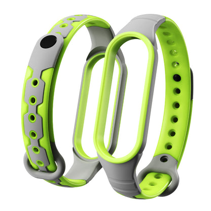 Bi-color Silicone Smart Watch Band Bracelet Wrist Strap Replacement for Xiaomi Mi Band 6