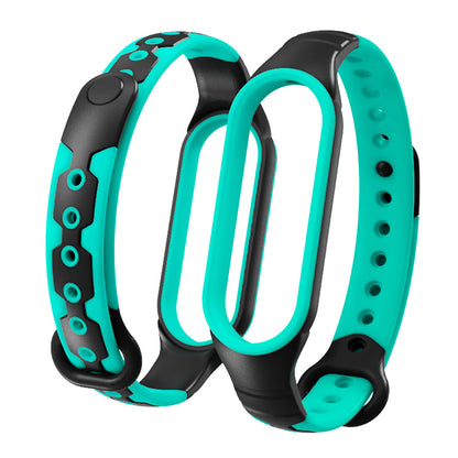 Bi-color Silicone Smart Watch Band Bracelet Wrist Strap Replacement for Xiaomi Mi Band 6