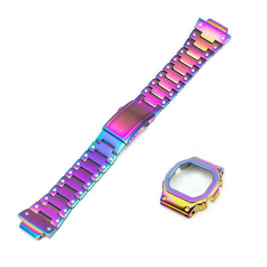 Stainless Steel Watch Band Replacement + Watch Cover for Casio G-SHOCK GW-5000/5035/DW5600/GW-M5610