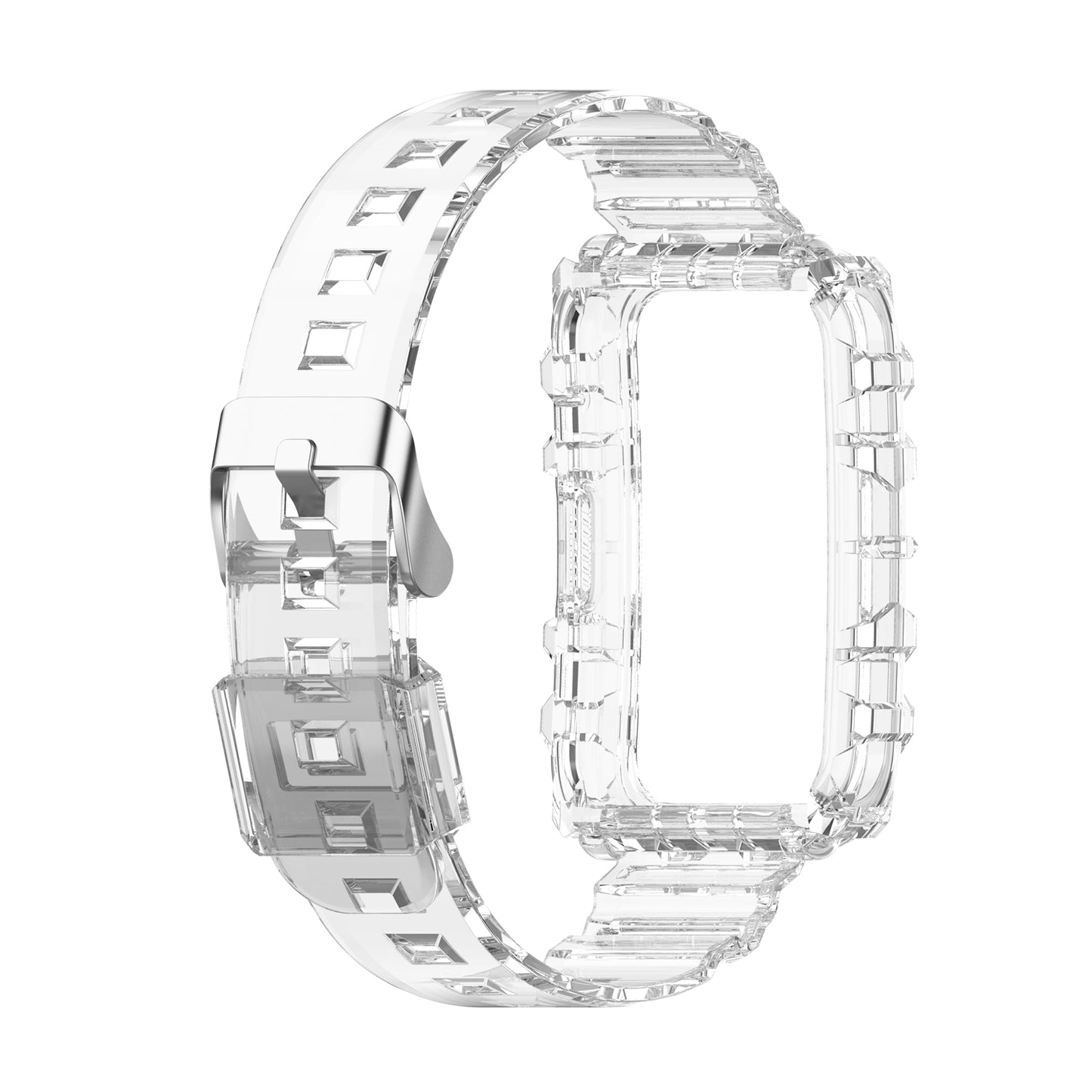 Transparent TPU Integrated Smart Watch Band Wrist Strap Frame for Huawei Watch Fit / Fit 2 / Fit New, One Size