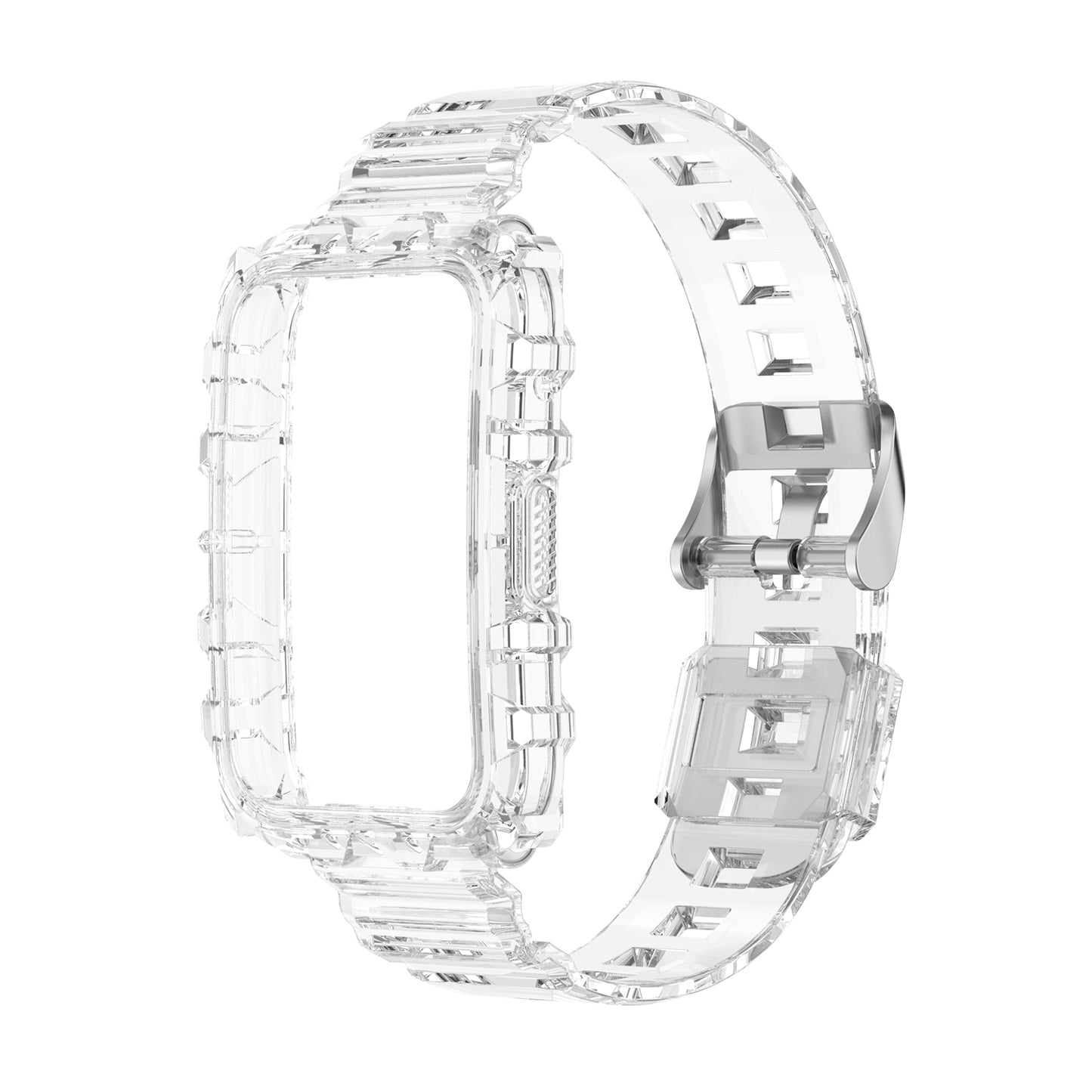 Transparent TPU Integrated Smart Watch Band Wrist Strap Frame for Huawei Watch Fit / Fit 2 / Fit New, One Size