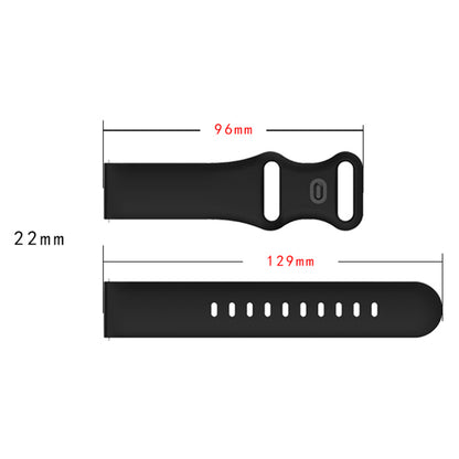 22mm Width Soft Silicone Universal Band Strap Replacement for Huawei Watch 3 / 3 Pro / Samsung Amazfit Watch Etc