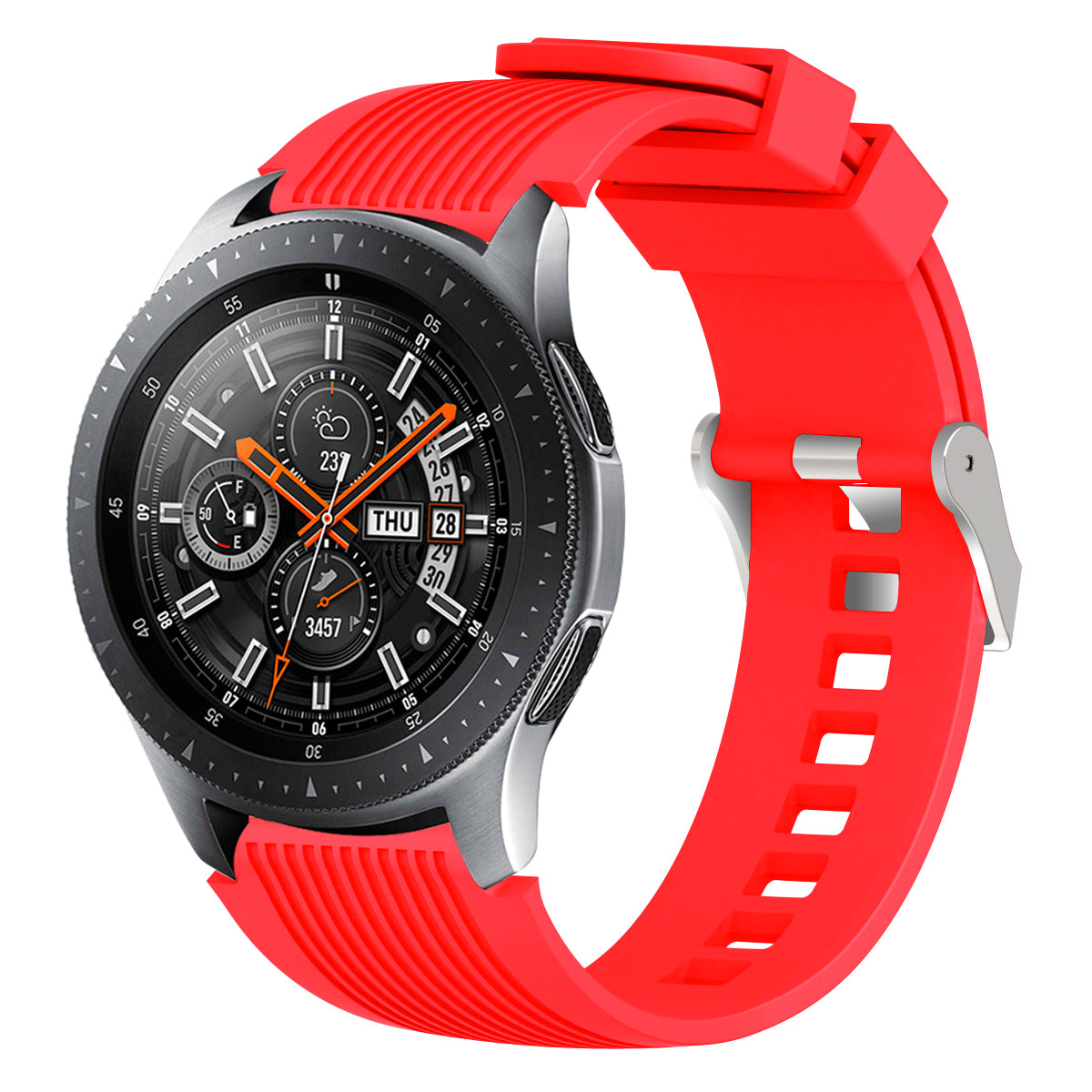 Universal 22mm Width Lines Soft Silicone Band Watchband Strap for Huawei Watch 3 / 3 Pro / Samsung Amazfit Watch Etc