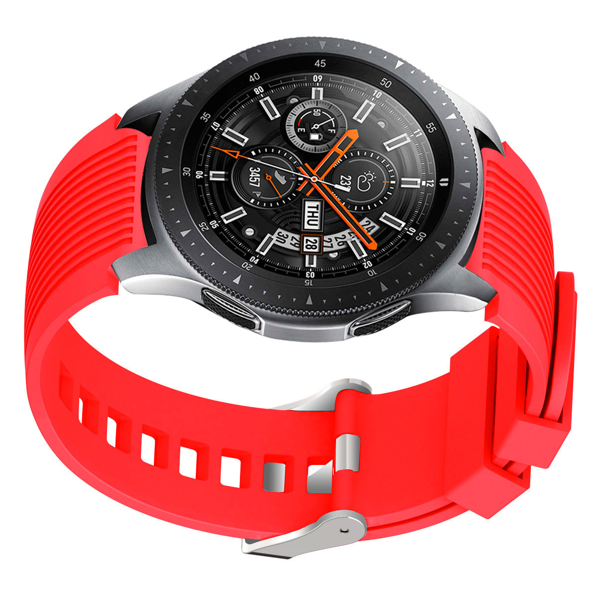 Universal 22mm Width Lines Soft Silicone Band Watchband Strap for Huawei Watch 3 / 3 Pro / Samsung Amazfit Watch Etc