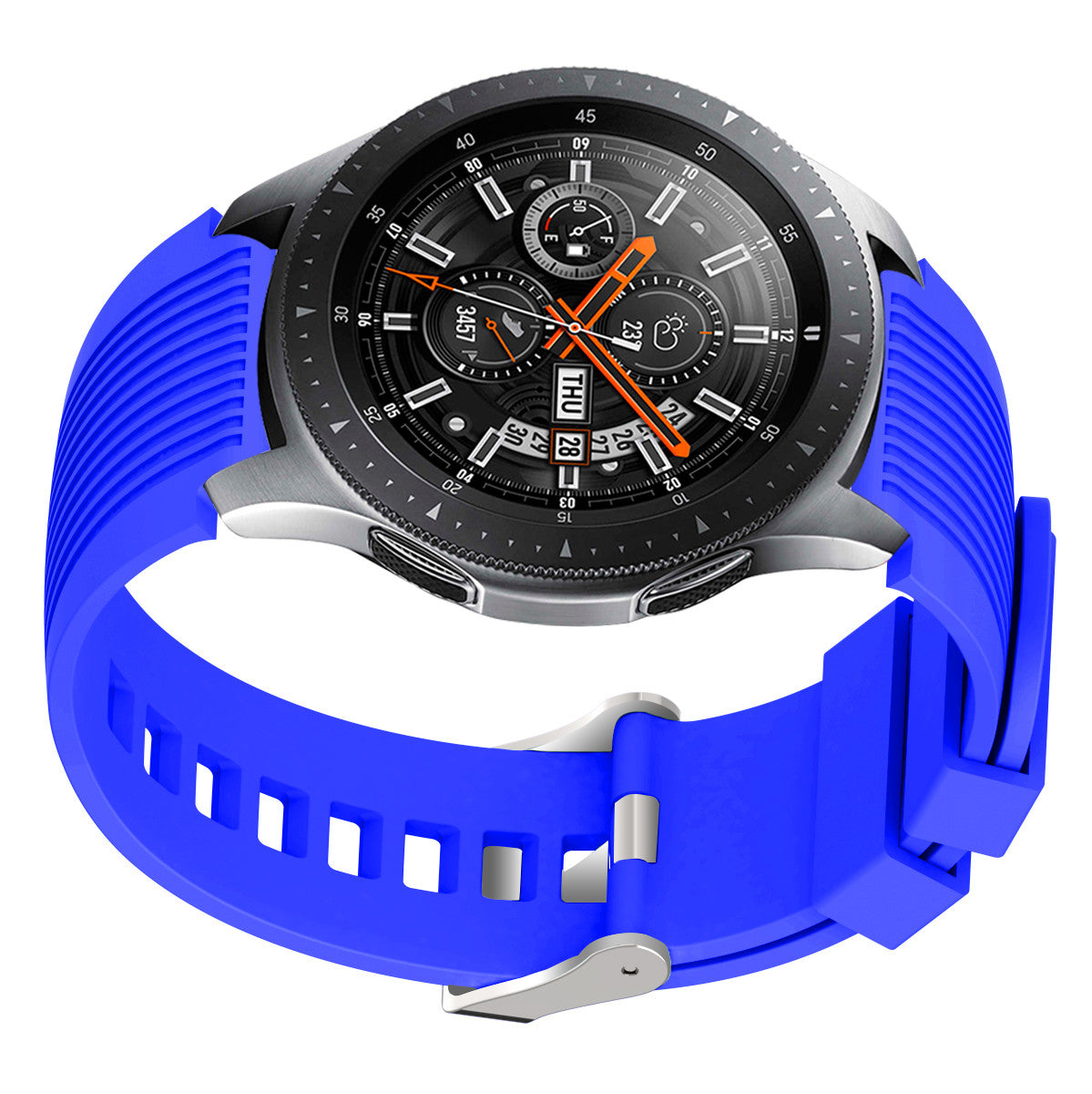 Universal 22mm Width Lines Soft Silicone Band Watchband Strap for Huawei Watch 3 / 3 Pro / Samsung Amazfit Watch Etc