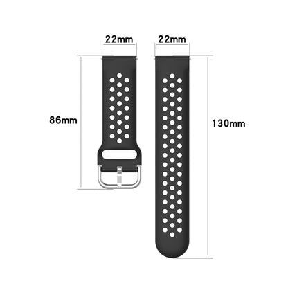 Universal 22mm Width Air Holes Silicone Watch Band Replacement for Huawei Watch 3 / 3 Pro / Samsung Amazfit Watch Etc