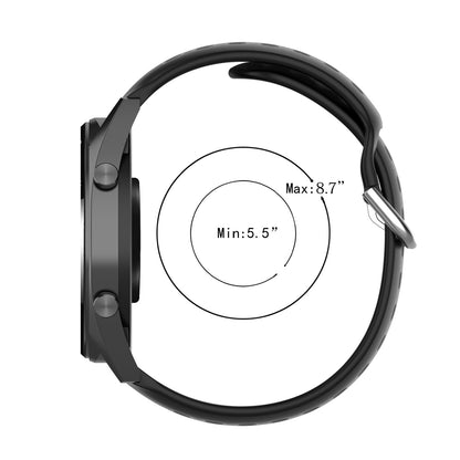 Universal 22mm Width Air Holes Silicone Watch Band Replacement for Huawei Watch 3 / 3 Pro / Samsung Amazfit Watch Etc