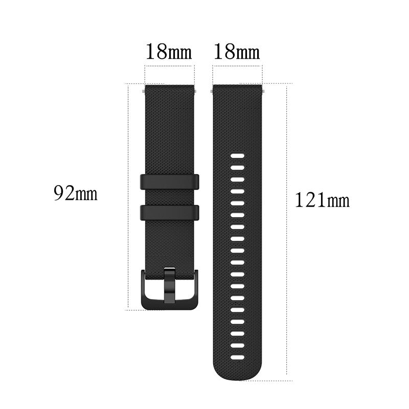 22mm Universal Grid Texture Silicone Watchband Replace Strap for Huawei Watch 3 / 3 Pro / Samsung Amazfit Watch Etc