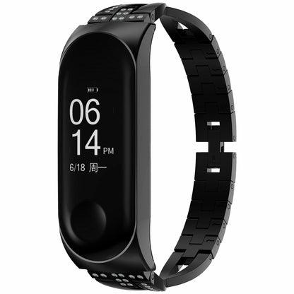 X-Shaped Design Aluminum Alloy Jewelry Wristband Bling Diamond Metal Strap for Xiaomi Mi Band 6 / 5