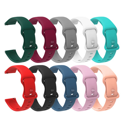 Silicone Watchband Adjustable Wrist Strap 20mm for Samsung Huawei Amazfit Smart Watch