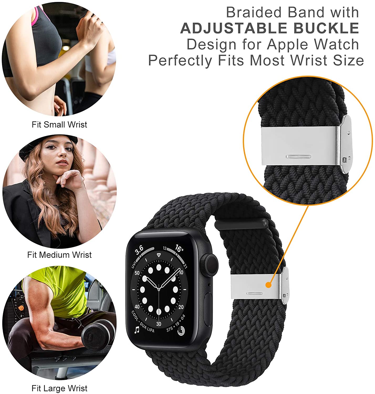 Easy Adjustable Stretchable Braided Nylon Watch Band Replacement Watch Strap 22mm for Samsung Gear S3 Classic/Gear S3 Frontier/Gear S4