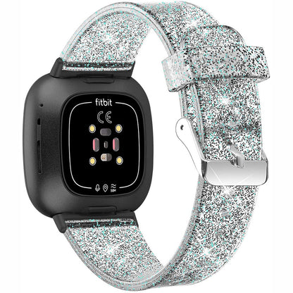 Glittering Powder Design TPU Watch Band Strap Replacement for Fitbit Versa 3/Sense