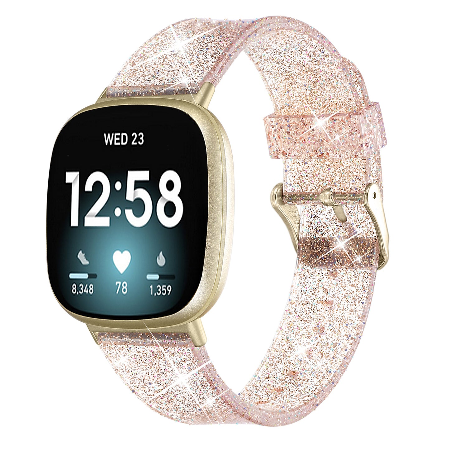 Glittering Powder Design TPU Watch Band Strap Replacement for Fitbit Versa 3/Sense