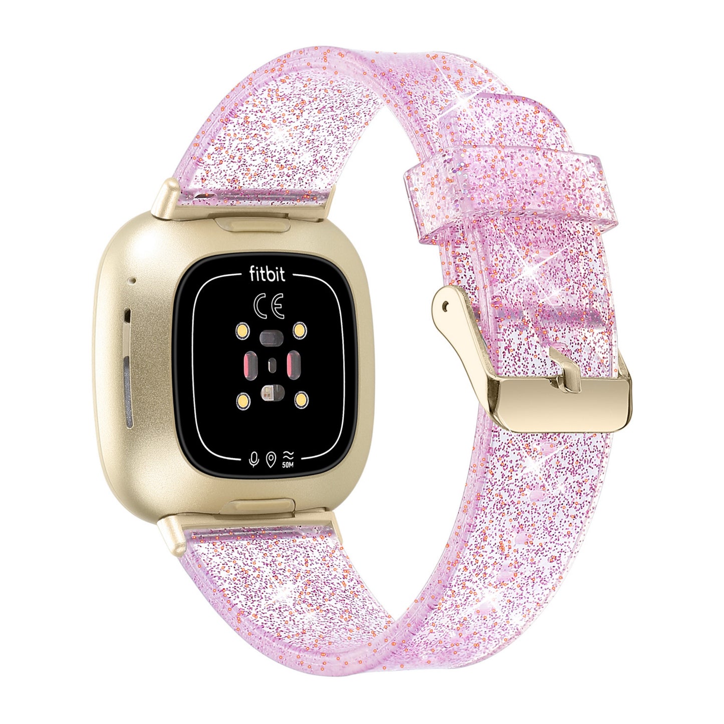 Glittering Powder Design TPU Watch Band Strap Replacement for Fitbit Versa 3/Sense