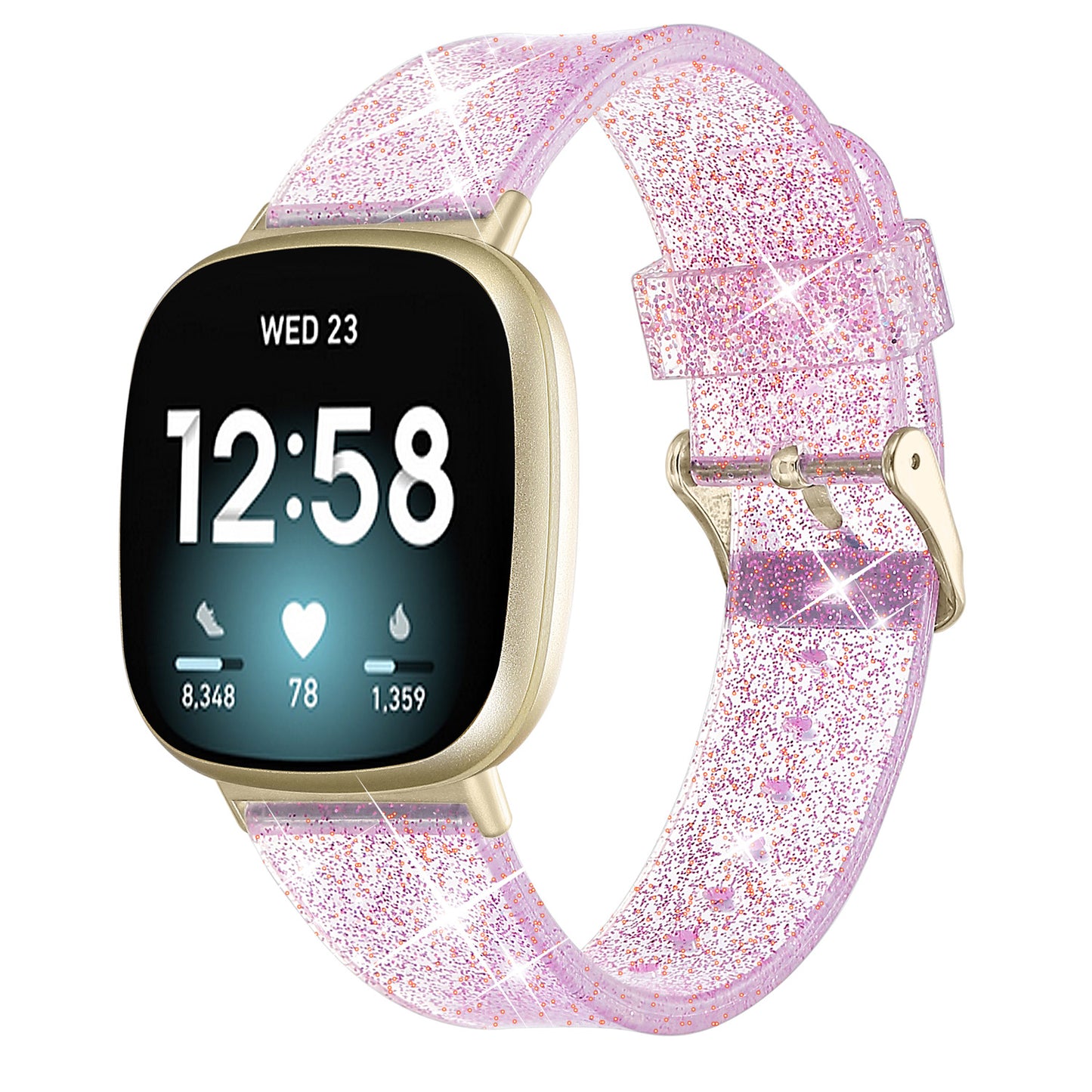 Glittering Powder Design TPU Watch Band Strap Replacement for Fitbit Versa 3/Sense